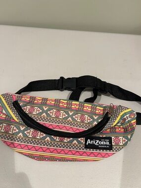 Arizona Ice Rea Tribal Print Fanny Pack - Pink, Yellow, Green never used